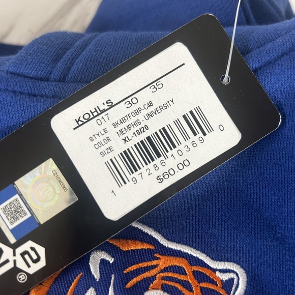 Memphis University Tigers Pullover Hoodie XL Sz 18/20 NWT Boys Girls Unisex‎ BxL - Picture 5 of 7